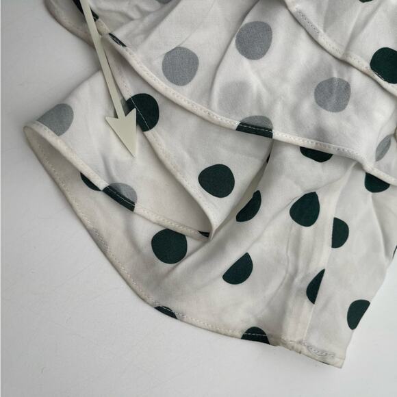 PEONY Le Spot Maxi Skirt SZ 2 Green Polka Dot Thigh High Slit eco-Conscious NWT - Picture 14 of 15